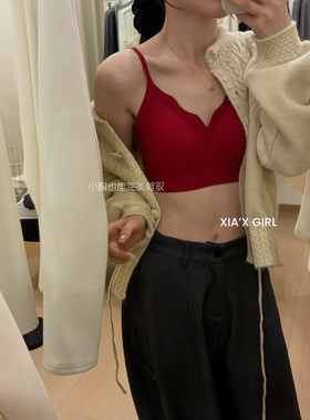 FULL OF CHARM 红色本命年内衣防下垂结婚喜庆美背带胸垫无痕吊带