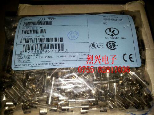 力特 5×20 保险管 T750MA/250V LITTELFUSE 239.750 音箱用