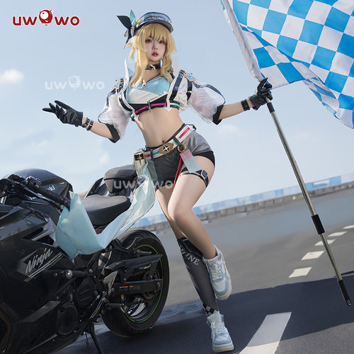 现货Uwowo悠窝窝原神cosplay 旅行者 荧 赛车服cos 服装女 荧妹