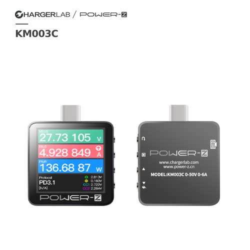 ChargerLAB POWER-Z USB PD3.2协议50V10A双Type-C测试仪 KM003C