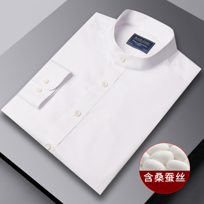 雷德西奥立领长袖含桑蚕丝