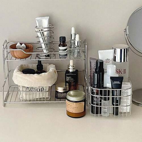 Stainless Steel Makeup Organizer Vanity Perfume Rack