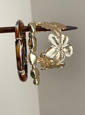 Vintage Metal Flower Elastic Bracelet Jewelry