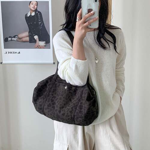 Original Designer Leopard Print Shoulder Bag Korean Chic