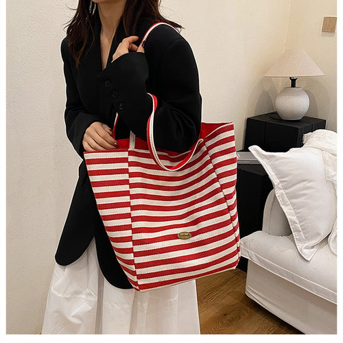 Original Designer Striped Tote Bag Women Shoulder Handbag