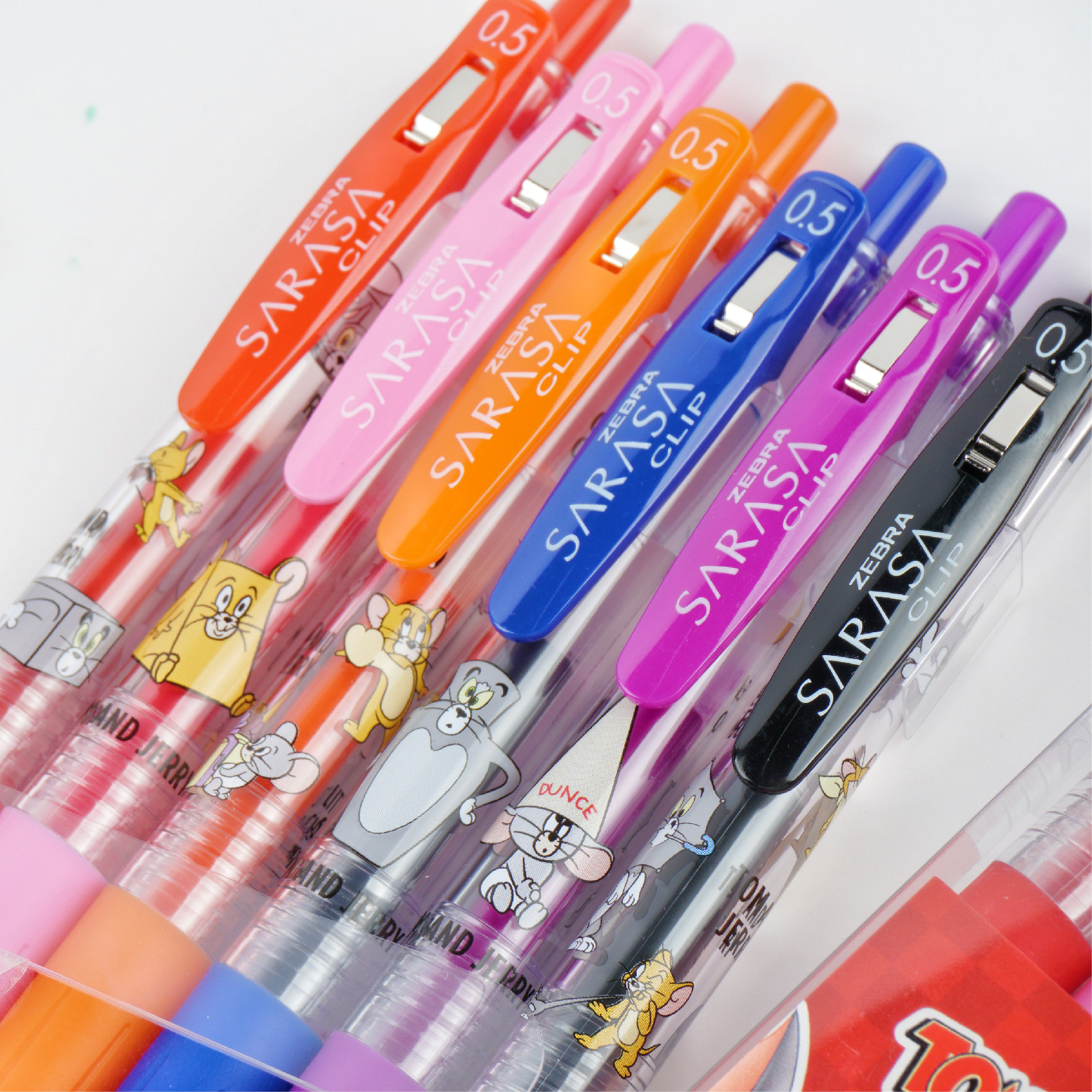 现货日本新款ZEBRA斑马猫和老鼠限定彩色按动中性笔套装6支装0.5