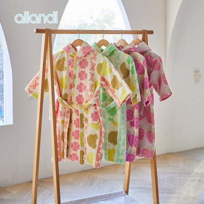 儿童浴袍纯棉毛巾男童女童吸水可穿式浴巾游泳斗篷浴衣A类