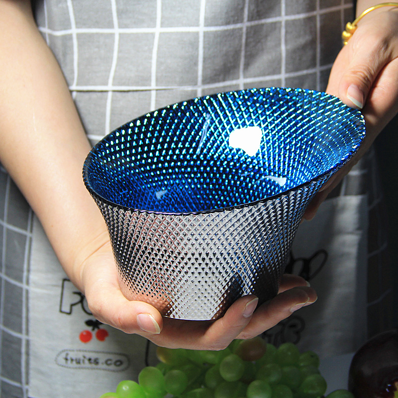 精致玻璃创意糖果盘高级蓝色欧式