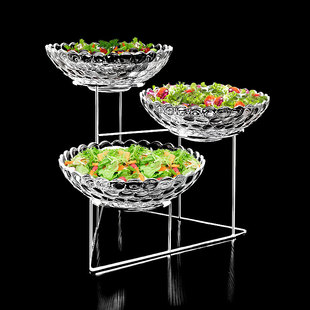 酒店早餐器皿凉菜架子自助餐台食物水果盘专用沙拉咸菜展示架冷盘