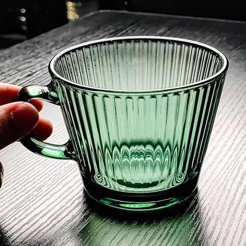 无铅水晶玻璃水杯家用早餐杯高颜