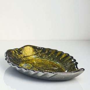 水晶玻璃碟叶子水果盘树叶形状果盘小碟子盘子精致托盘轻奢高档