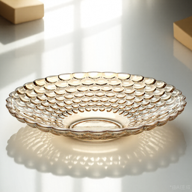 水晶玻璃果盘家用客厅茶几轻奢