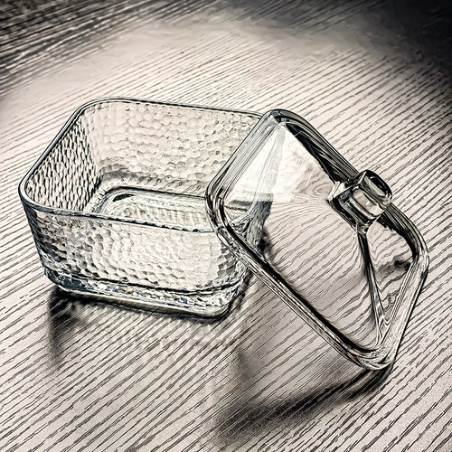 水晶玻璃碟有盖方形带盖碟子