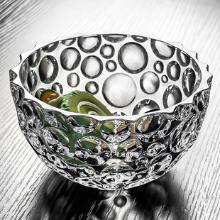 水晶玻璃碗高颜值轻奢风甜品创意食品级坚果圆形精致高级水果捞