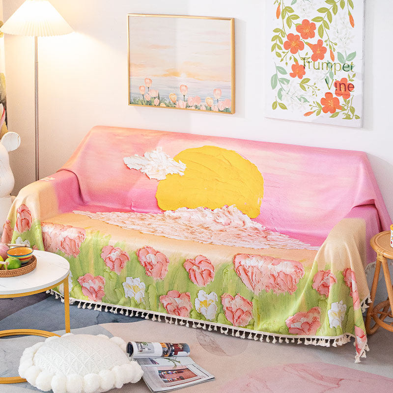 ins 风沙发巾全盖布粉色少女心保护套罩防尘沙发巾垫单双人四季用,居家布艺,沙发垫,淘宝优惠券,粉丝福利购,淘宝优惠卷