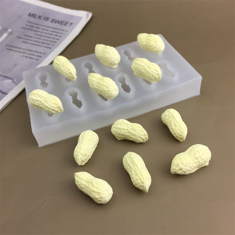 DIY仿真花生系列花生宝宝胖花生硅胶模具巧克力蛋糕甜品烘焙模具