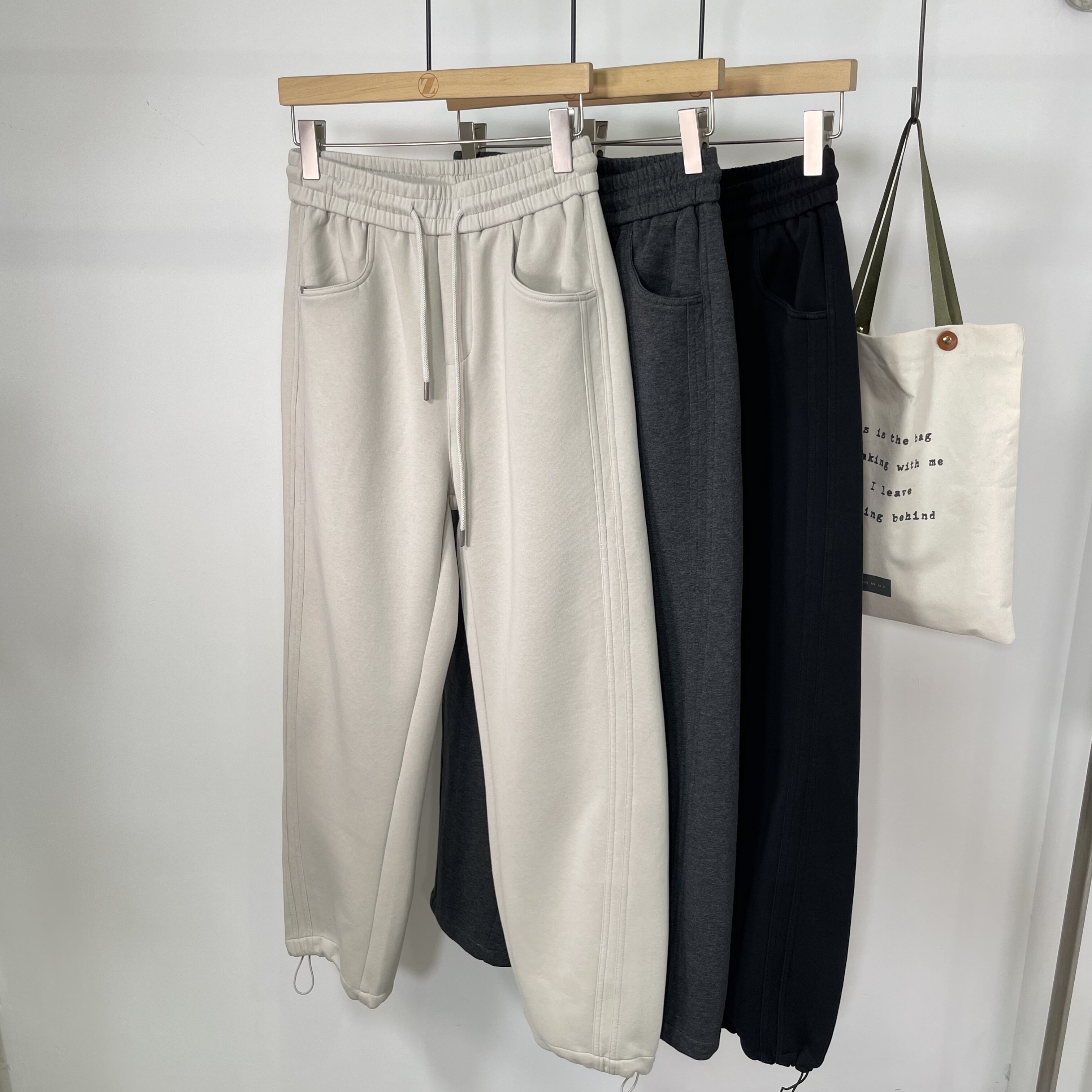 乾尚2025秋冬新款男士宽松直筒立体裁剪休闲裤弯刀裤韩版舒适卫裤