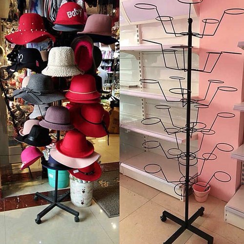 帽子展示架收纳铁艺挂架帽托落地