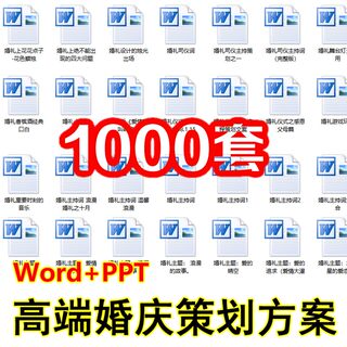 高端婚庆策划方案资料大全婚礼筹备策划师word和ppt文档素材教程