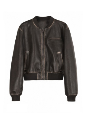 ARAR01洗水皮衣夹克短款上衣秋冬季潮牌街头棕色外套女