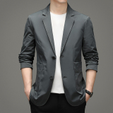 21067P105春秋西装外套商务纯色休闲中青年单西便服男装上衣薄，男装西服，星座1010A-2