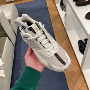 意大利奥莱  fendi 男士大logo休闲运动鞋 白色7 8码（41 42码）