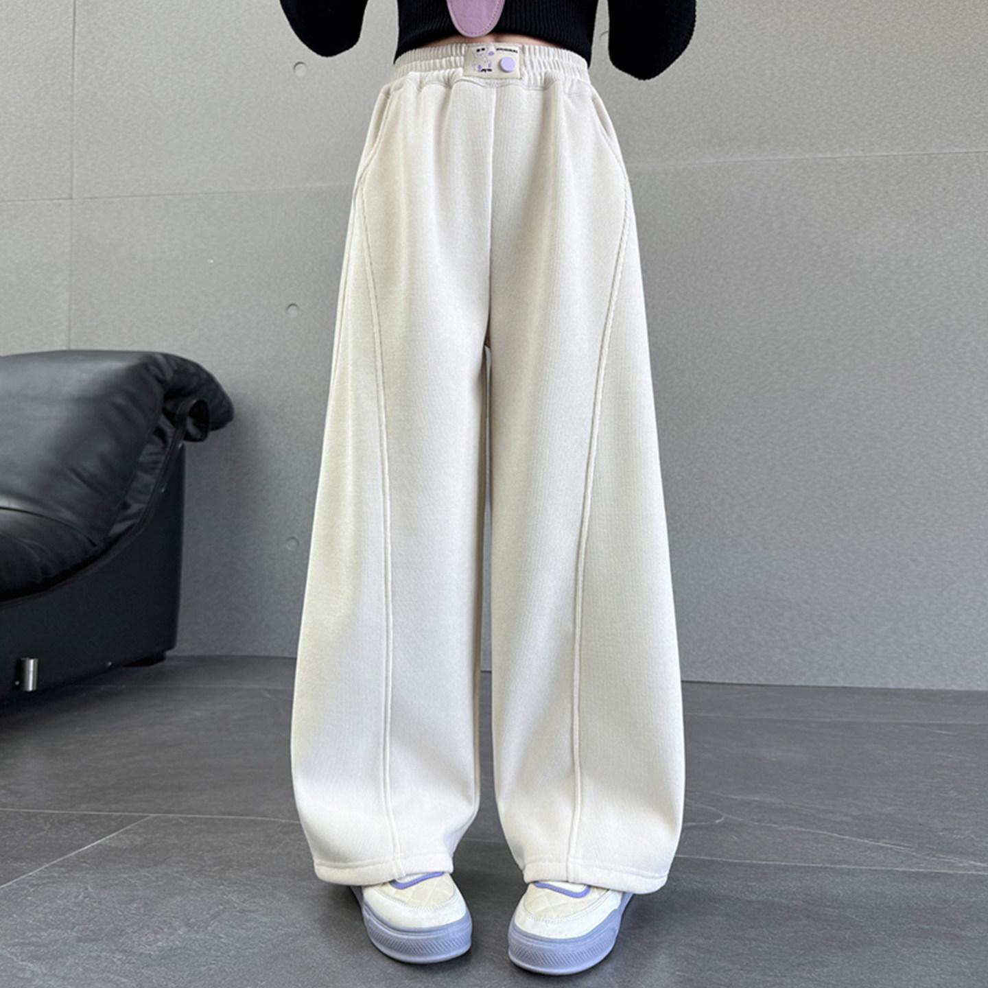 女童冬季加绒裤子2025新款儿童裤