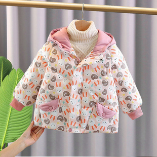 女童秋冬羽绒棉服加厚儿童2025新款保暖冬装棉衣袄女宝宝加绒外套