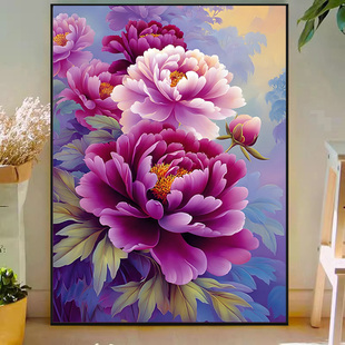 已买版权凤栖梧牡丹曹冠作品十字绣满绣花开富贵紫气东来自己手绣