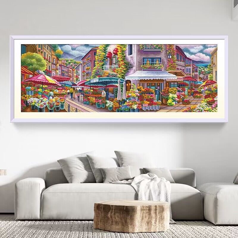 124色十字绣新款线绣现代简约卧室客厅画手工自己绣风景浪漫花市