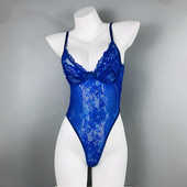 性感蓝色吊带连体衣辣妹透视诱惑一体睡衣高品质蕾丝网纱紧身衣