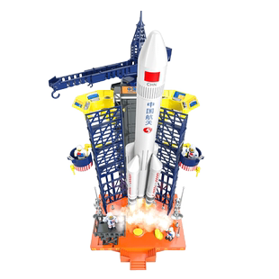 儿童中国航天飞机火箭玩具空间站长征5号宇宙飞船月球车拼装模型