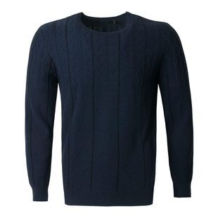 休闲毛衣圆领提花混绒衫 LONDON 男士 伦敦雾专柜正品 LW15KS401 FOG