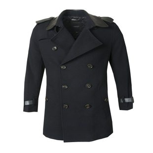 商务男装 伦敦雾正品 皮翻领双排扣羊毛呢外套LW15WJ417 FOG LONDON