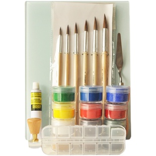 古典 丹培拉学生套装 油画工具 水性坦培拉套装 常用工 颜料套装