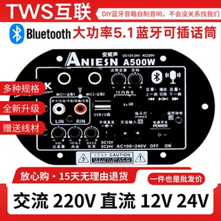 超大功率话笥蓝牙音响音箱主板车载重低音炮功放板12V24V220V家用