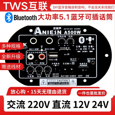 A500W大功率蓝牙功放板双话筒
