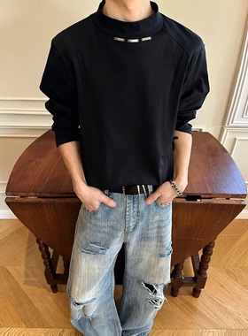 W323高质量春季长袖T恤黑色白色P34