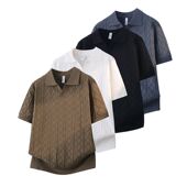 短袖 夏季 针织衫 2026新款 男潮牌休闲半袖 纯色提花老钱风