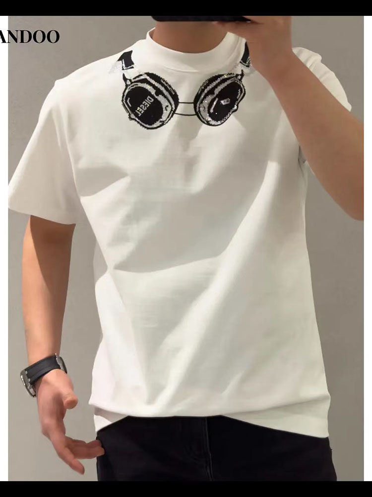 其他短袖流行青年镶钻短袖T恤男