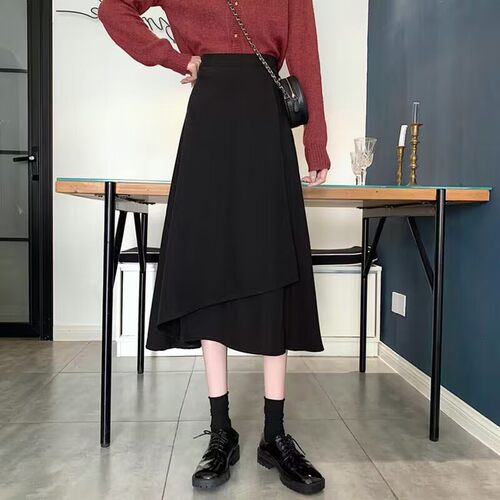 法式复古半身裙女秋冬季新款高腰显瘦a字包臀裙时尚中长款一步裙