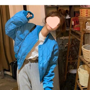 花田橱窗 棉服女冬ins港风短款棒球服厚棉衣新款韩版夹克红色外套