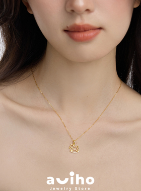 aviho 马上有钱 精致小马吊坠通体925银项链女高级百搭轻奢锁骨链