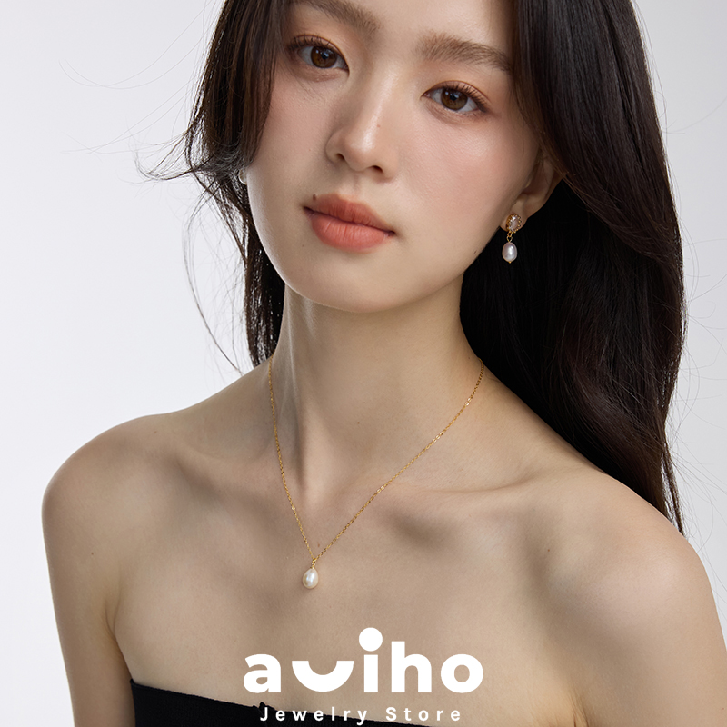aviho 一颗珍珠项链/珍珠耳环
