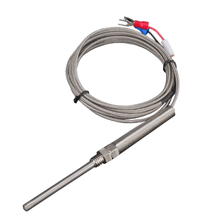 探针式热电偶M8高温K型测温感应温控仿探头金属屏蔽线温度传感器