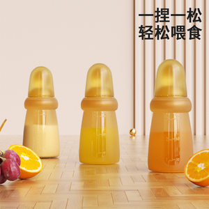 婴儿辅食勺挤压式喂养米糊勺硅胶软勺宝宝辅食工具米粉喂食神器