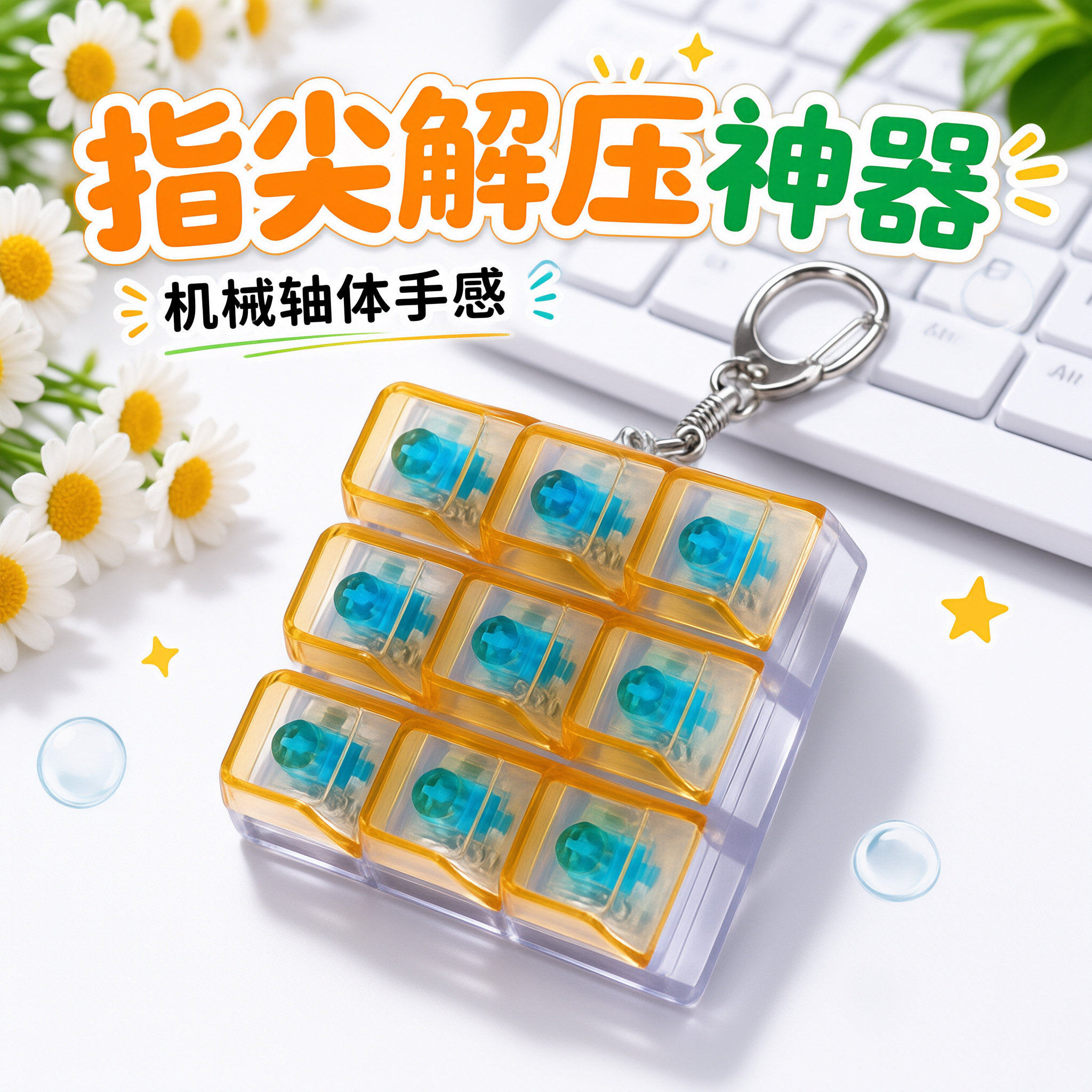 带灯九键俄罗斯方块解压钥匙扣