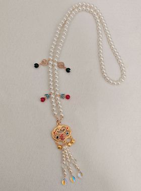 珐琅长命锁铃铛古风