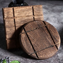 实木隔热垫 创意家用砂锅餐垫 木质日式 桐木烧 餐桌防烫木圆垫
