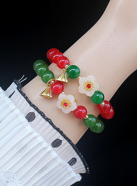 新中式国风桃之夭夭好运连连手串